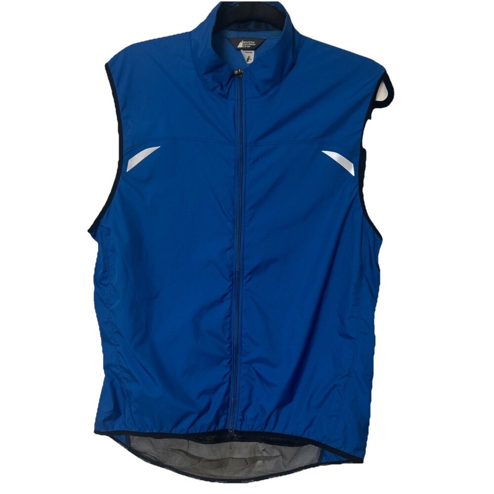 Mountain Equipment Co-op Men L Blue Cycling Vest Active Full Zip Vent Sleeveless